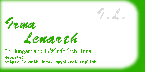 irma lenarth business card